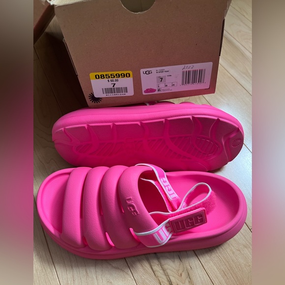 UGG Shoes - UGG Bright Pink Slide Sandals NWT